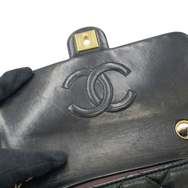 シャネル チェーンショルダーバッグ マトラッセ20 ココマーク ミニ ラムスキン A01163 CHANEL シングルチェーン 黒
