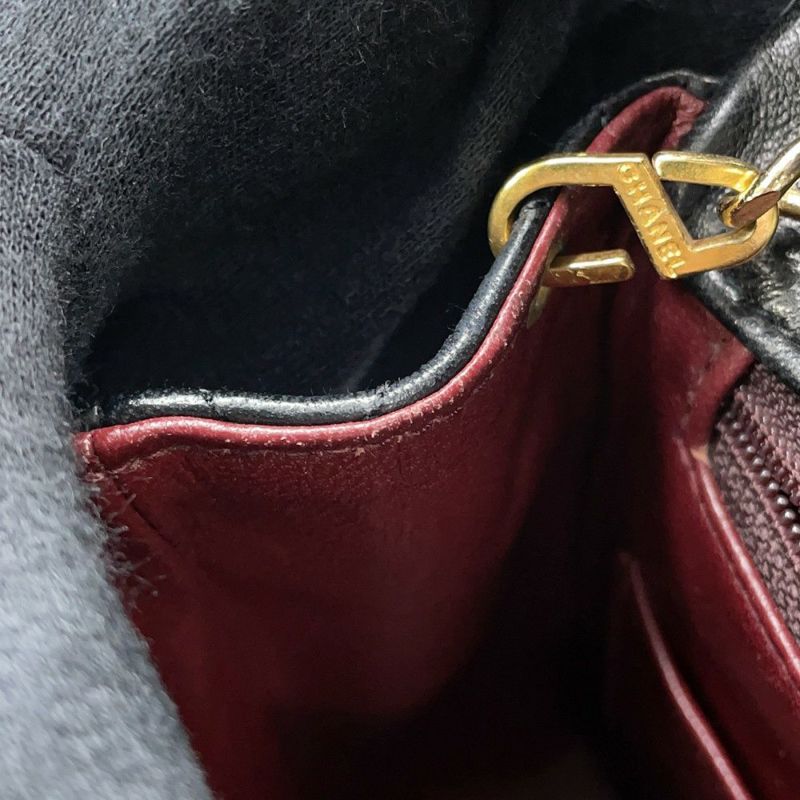 シャネル チェーンショルダーバッグ マトラッセ20 ココマーク ミニ ラムスキン A01163 CHANEL シングルチェーン 黒