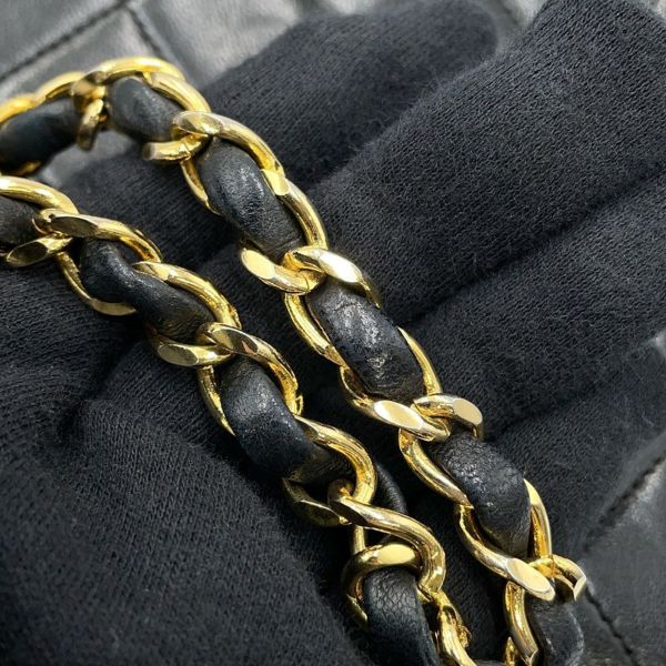 シャネル チェーンショルダーバッグ マトラッセ20 ココマーク ミニ ラムスキン A01163 CHANEL シングルチェーン 黒