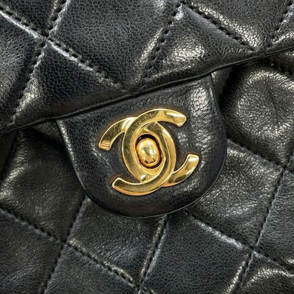シャネル チェーンショルダーバッグ マトラッセ20 ココマーク ミニ ラムスキン A01163 CHANEL シングルチェーン 黒