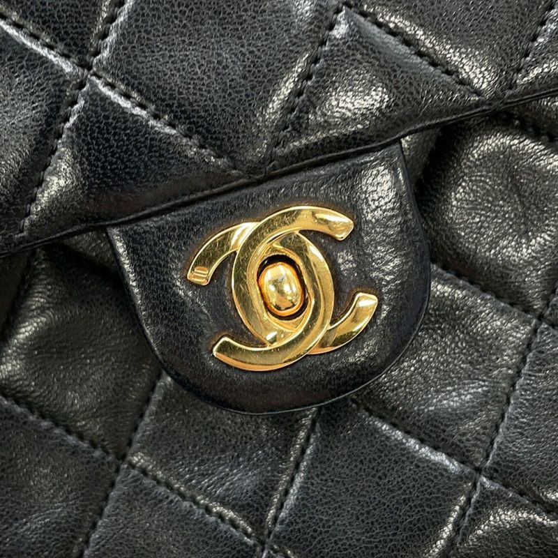 シャネル チェーンショルダーバッグ マトラッセ20 ココマーク ミニ ラムスキン A01163 CHANEL シングルチェーン 黒