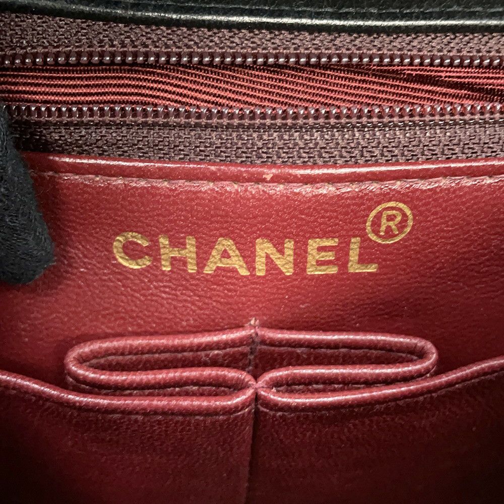 シャネル チェーンショルダーバッグ マトラッセ20 ココマーク ミニ ラムスキン A01163 CHANEL シングルチェーン 黒
