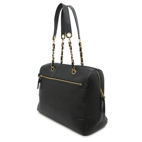 シャネル チェーントートバッグ ココマーク キャビアスキン CHANEL 黒