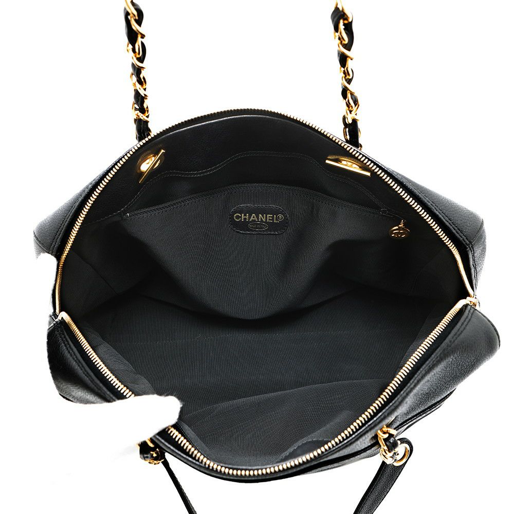 シャネル チェーントートバッグ ココマーク キャビアスキン CHANEL 黒