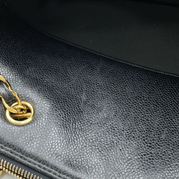 シャネル チェーントートバッグ ココマーク キャビアスキン CHANEL 黒