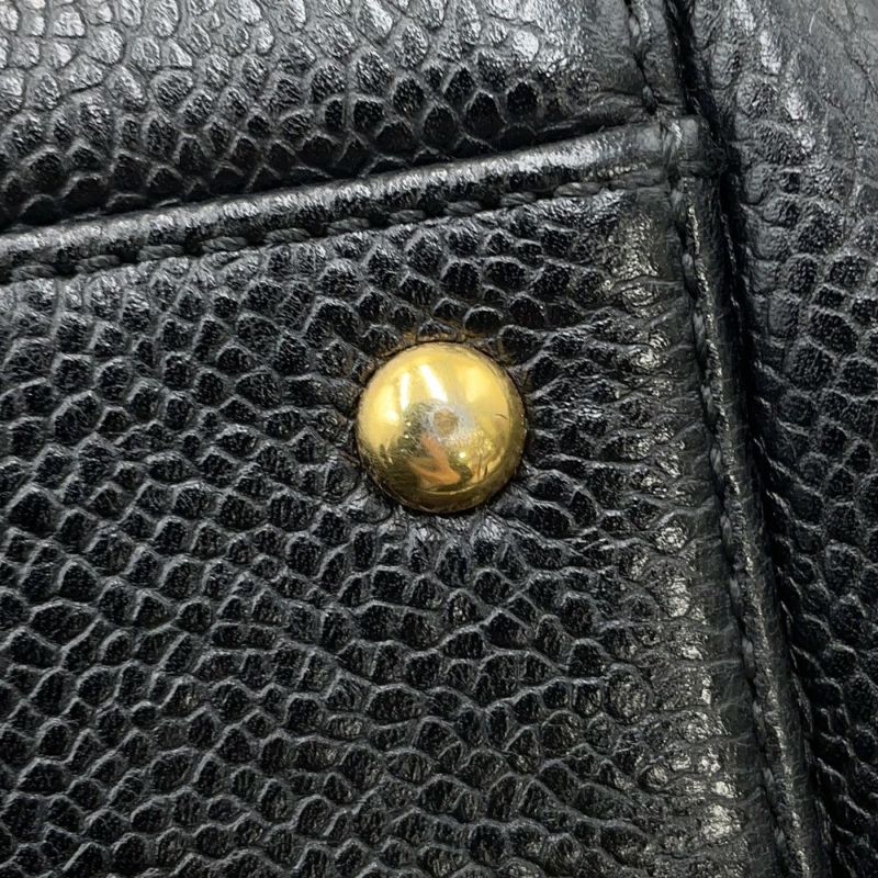 シャネル チェーントートバッグ ココマーク キャビアスキン CHANEL 黒