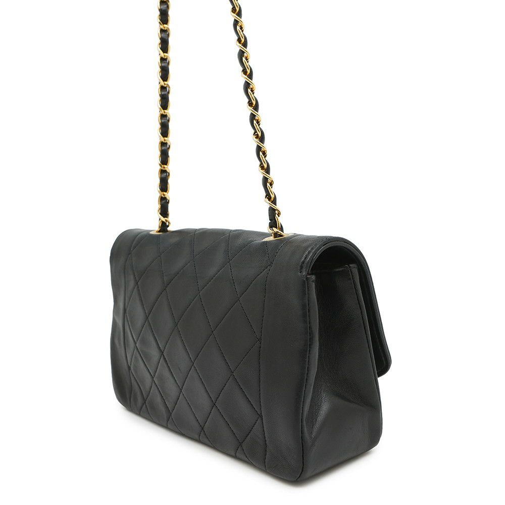 シャネル チェーンショルダーバッグ マトラッセ22 ココマーク ダイアナ シングルチェーン A01164 CHANEL 黒