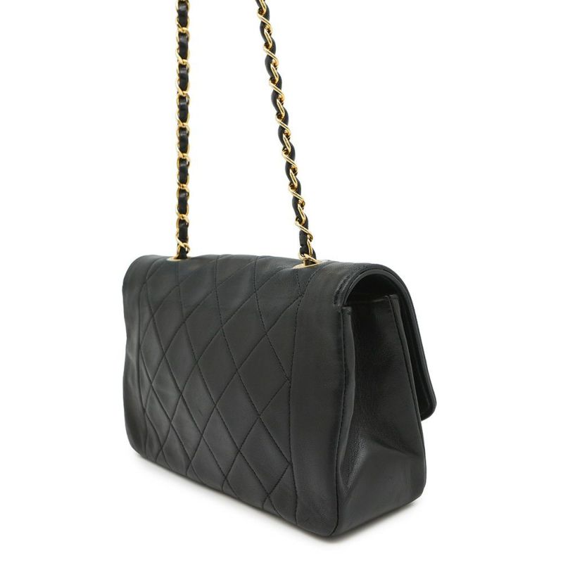 シャネル チェーンショルダーバッグ マトラッセ22 ココマーク ダイアナ シングルチェーン A01164 CHANEL 黒