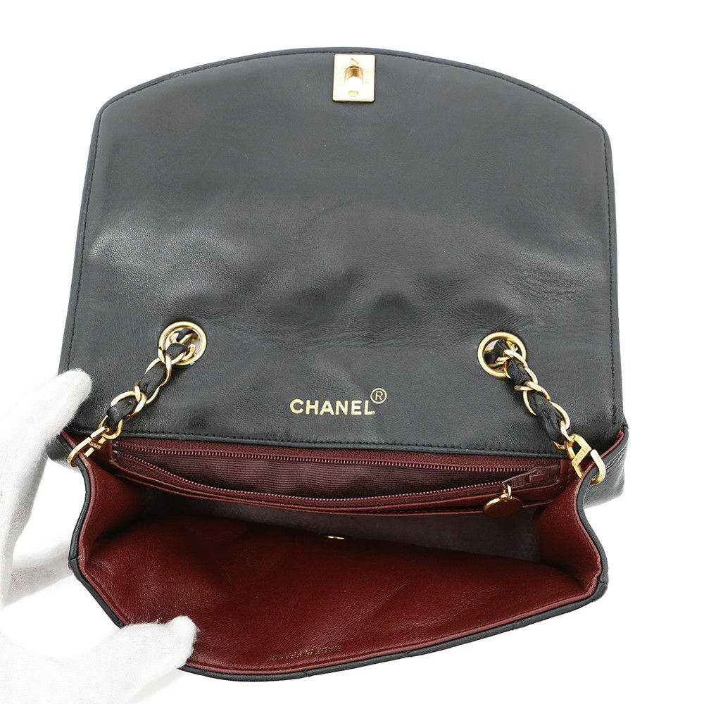 シャネル チェーンショルダーバッグ マトラッセ22 ココマーク ダイアナ シングルチェーン A01164 CHANEL 黒