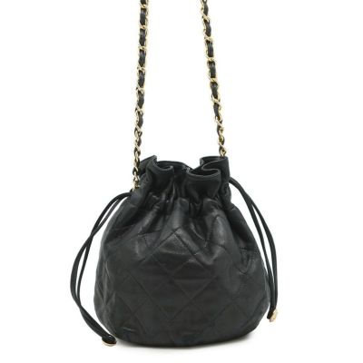 K 極美品 シャネル19 チェーンショルダーバッグ 黒 マトラッセ CHANEL シャネル 19マキシマトラッセ チェーンショルダー