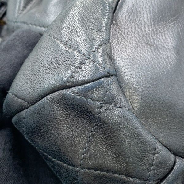 シャネル チェーンショルダーバッグ マトラッセ ココマーク 巾着バッグ ラムスキン CHANEL 黒