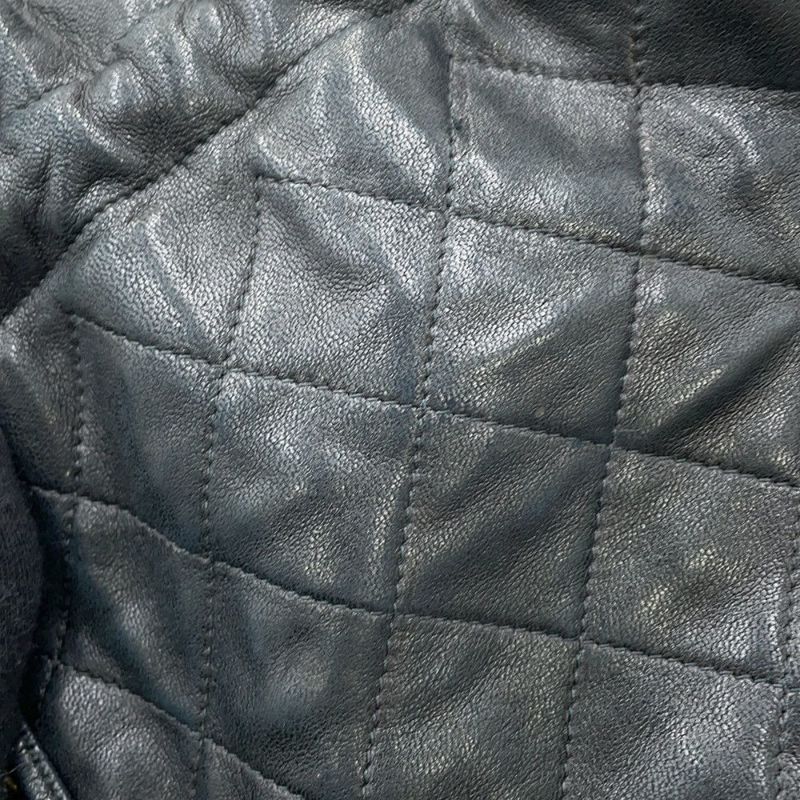 シャネル チェーンショルダーバッグ マトラッセ ココマーク 巾着バッグ ラムスキン CHANEL 黒