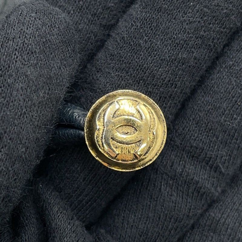 シャネル チェーンショルダーバッグ マトラッセ ココマーク 巾着バッグ ラムスキン CHANEL 黒