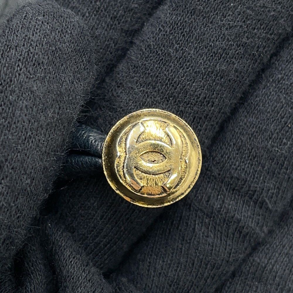 シャネル チェーンショルダーバッグ マトラッセ ココマーク 巾着バッグ ラムスキン CHANEL 黒