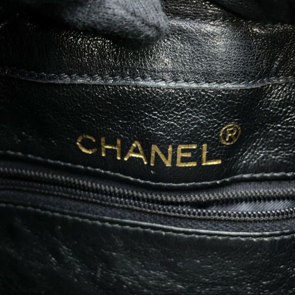 シャネル チェーンショルダーバッグ マトラッセ ココマーク 巾着バッグ ラムスキン CHANEL 黒