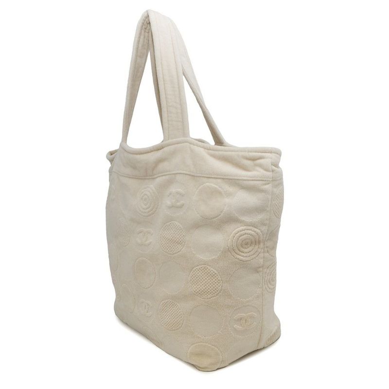 シャネル トートバッグ ビーチバッグセット ココマーク コットン CHANEL ポーチ タオル付き