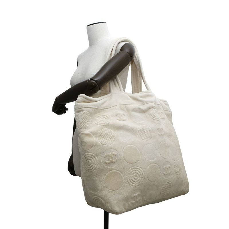 シャネル トートバッグ ビーチバッグセット ココマーク コットン CHANEL ポーチ タオル付き