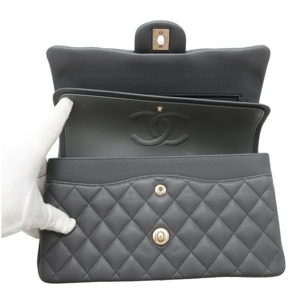 シャネル チェーンショルダーバッグ マトラッセ25 ココマーク キャビアスキン ダブルチェーン A01112 CHANEL