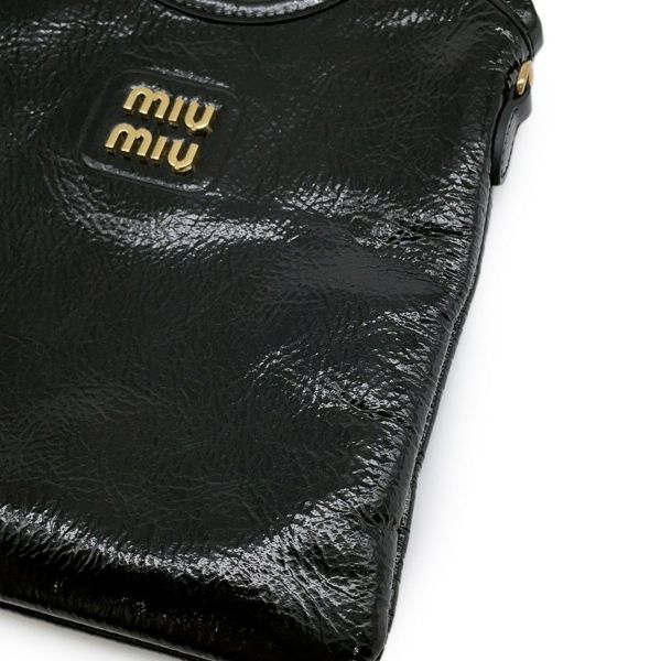 ミュウミュウ ハンドバッグ アイビー  パテントレザー 5BA281 Miu Miu 2wayショルダー 黒