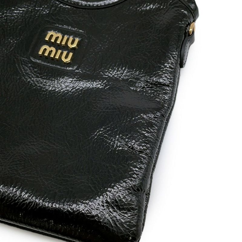 ミュウミュウ ハンドバッグ アイビー  パテントレザー 5BA281 Miu Miu 2wayショルダー 黒