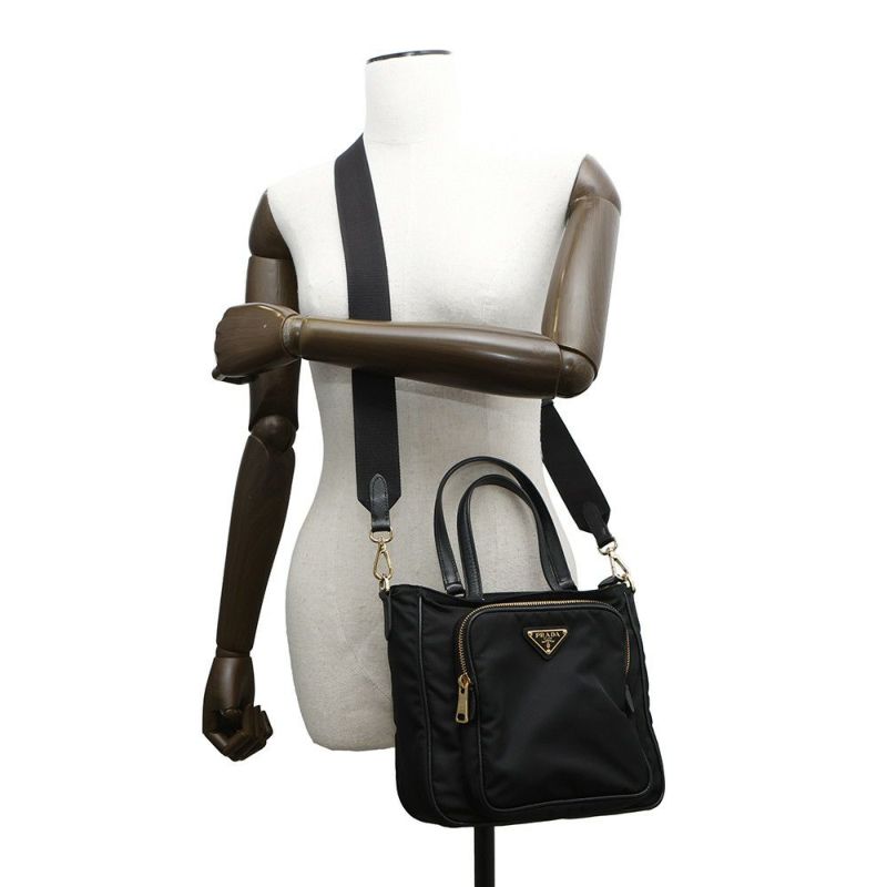 プラダ ハンドバッグ ナイロン サフィアーノ 1BG308 PRADA 2wayショルダー 黒