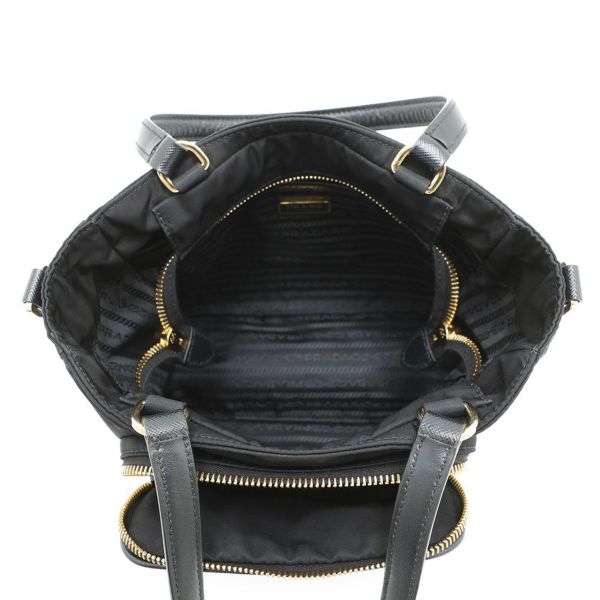 プラダ ハンドバッグ ナイロン サフィアーノ 1BG308 PRADA 2wayショルダー 黒