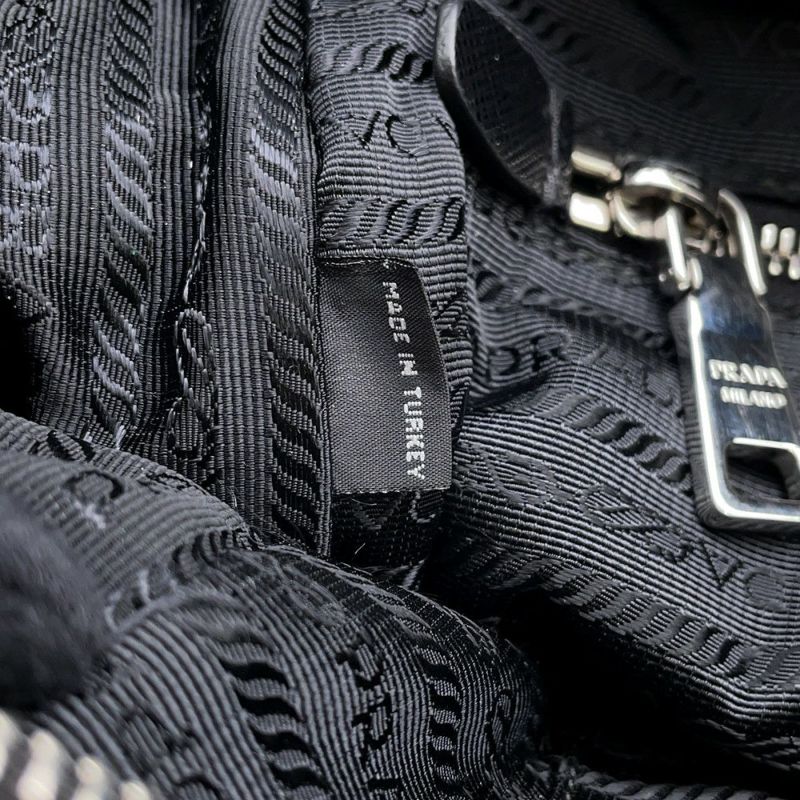 プラダ チェーンショルダーバッグ キルティング ナイロン ブラック 1BB903 PRADA バッグ 黒