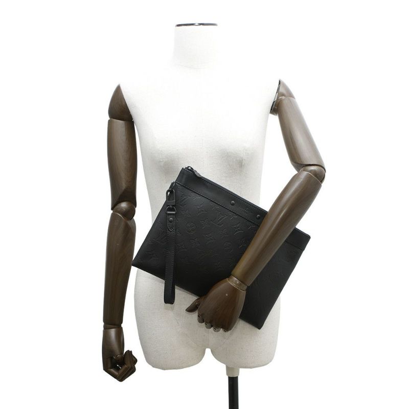 ルイヴィトン クラッチバッグ モノグラム・シャドウ ポシェット・トゥ・ゴー M81570 ブラック 黒