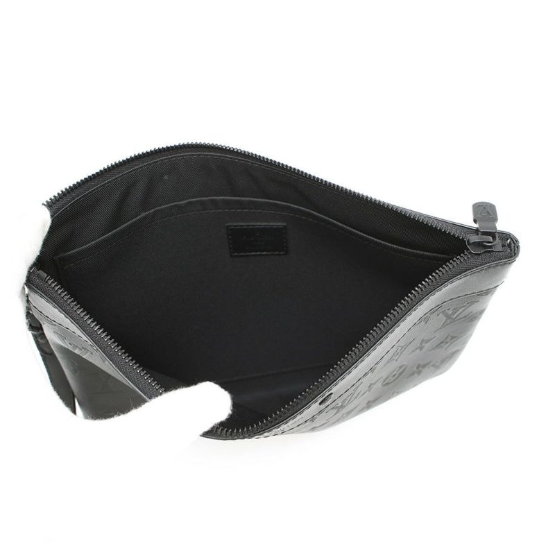 ルイヴィトン クラッチバッグ モノグラム・シャドウ ポシェット・トゥ・ゴー M81570 ブラック 黒