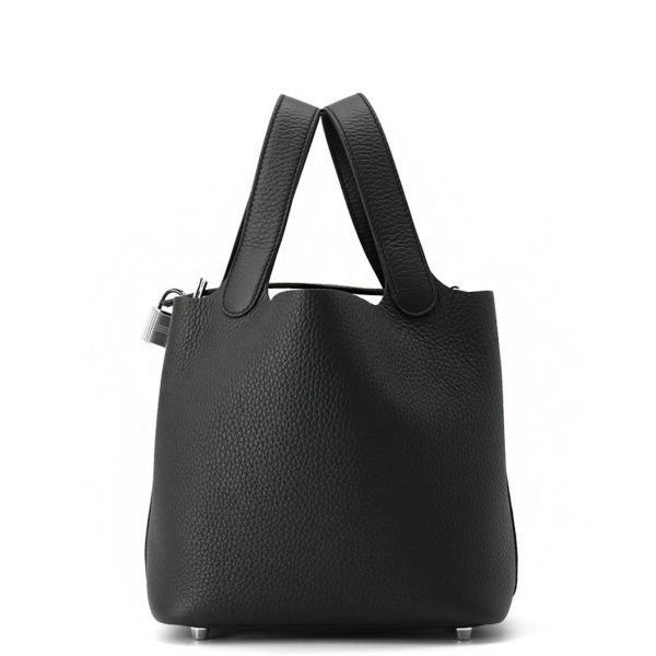エルメス ハンドバッグ ピコタンロックPM ブラック/シルバー金具 トリヨンクレマンス K刻印 HERMES トートバッグ 黒