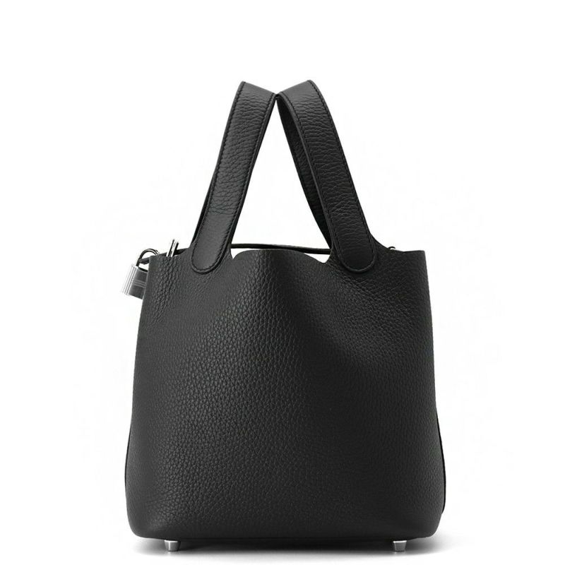 エルメス ハンドバッグ ピコタンロックPM ブラック/シルバー金具 トリヨンクレマンス K刻印 HERMES トートバッグ 黒