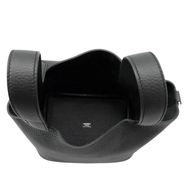 エルメス ハンドバッグ ピコタンロックPM ブラック/シルバー金具 トリヨンクレマンス K刻印 HERMES トートバッグ 黒