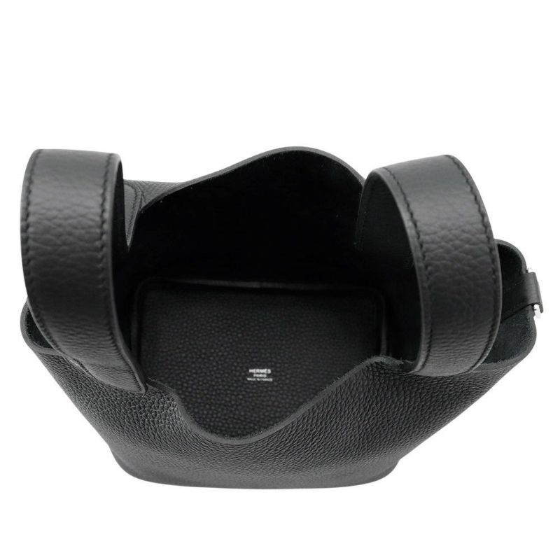 エルメス ハンドバッグ ピコタンロックPM ブラック/シルバー金具 トリヨンクレマンス K刻印 HERMES トートバッグ 黒