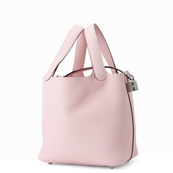 エルメス ハンドバッグ ピコタンロックPM ローズサクラ/シルバー金具 トリヨンクレマンス W刻印 HERMES トートバッグ