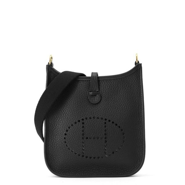 エルメス ショルダーバッグ エブリンTPM 111cm ブラック/ゴールド金具 トリヨンクレマンス W刻印 HERMES 黒