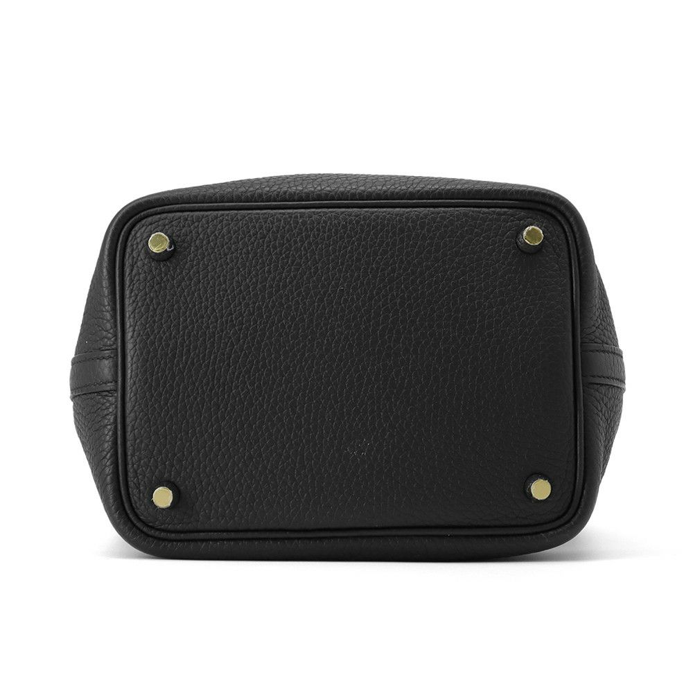 エルメス ハンドバッグ ピコタンロックPM タッチ ブラック/ゴールド金具 トリヨンクレマンス/アリゲーターマット U刻印 黒