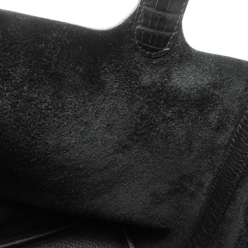 エルメス ハンドバッグ ピコタンロックPM タッチ ブラック/ゴールド金具 トリヨンクレマンス/アリゲーターマット U刻印 黒