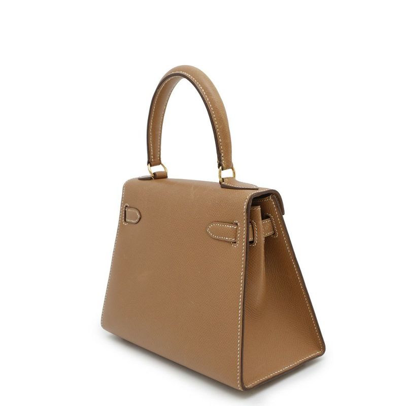 エルメス ハンドバッグ ミニケリー20 外縫い ナチュラル/ゴールド金具 クシュベル 〇S刻印 2wayショルダー