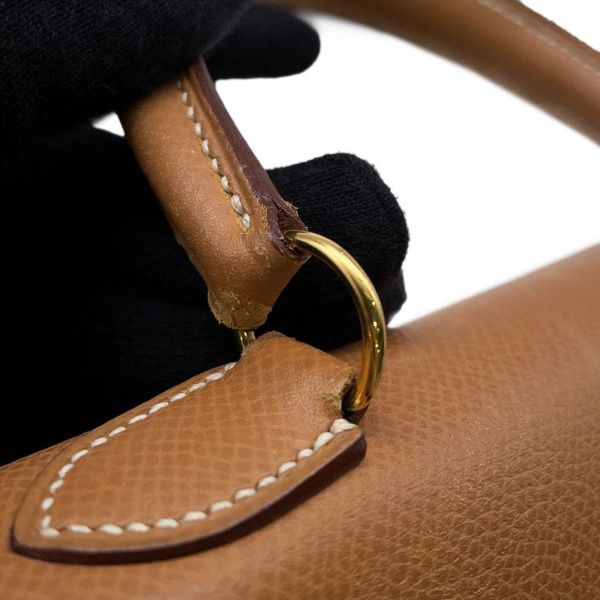 エルメス ハンドバッグ ミニケリー20 外縫い ナチュラル/ゴールド金具 クシュベル 〇S刻印 2wayショルダー