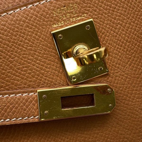 エルメス ハンドバッグ ミニケリー20 外縫い ナチュラル/ゴールド金具 クシュベル 〇S刻印 2wayショルダー