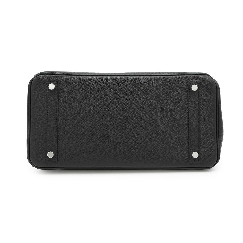 エルメス バーキン30 ブラック/シルバー金具 エプソン □K刻印 HERMES Birkin ハンドバッグ 黒