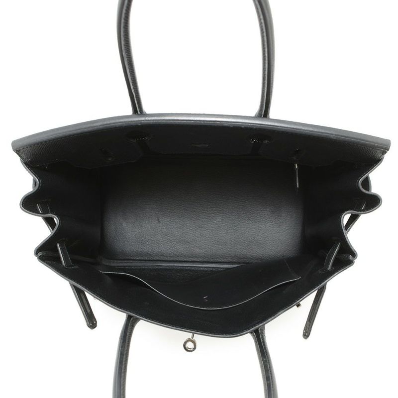 エルメス バーキン30 ブラック/シルバー金具 エプソン □K刻印 HERMES Birkin ハンドバッグ 黒