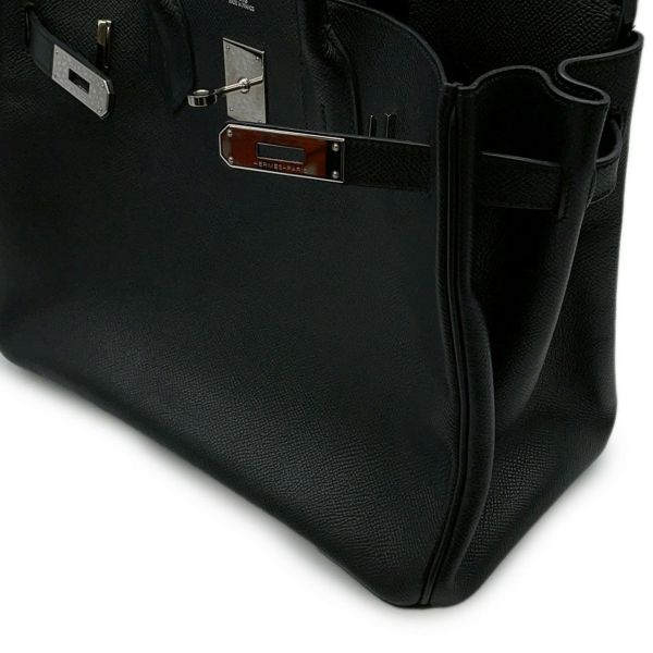 エルメス バーキン30 ブラック/シルバー金具 エプソン □K刻印 HERMES Birkin ハンドバッグ 黒