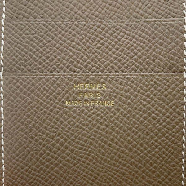 エルメス 三つ折り財布 ベアンコンビネ エトゥープ/ゴールド金具 ヴォーエプソン W刻印 財布