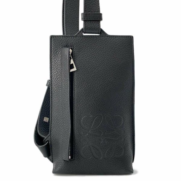 ロエベ ショルダーバッグ バーティカル Tポケット レザー C500P02X02 LOEWE 黒 メンズ