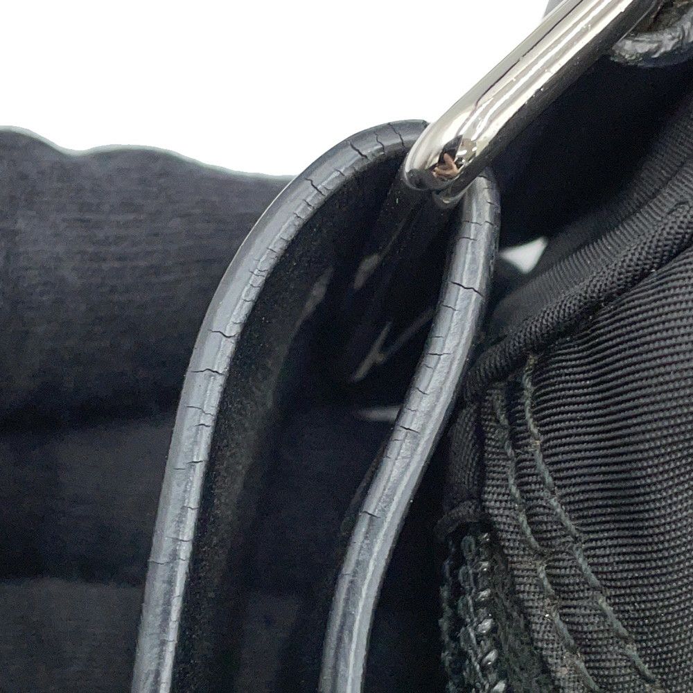 プラダ ショルダーバッグ スタッズ ナイロン レザー 1BD118 PRADA 斜め掛け 黒