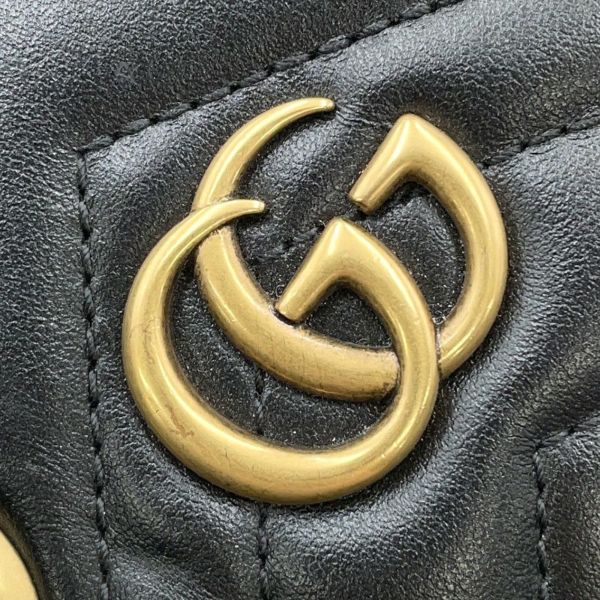 グッチ ハンドバッグ GGマーモント キルティング ミニ レザー 696123 GUCCI 2way 黒