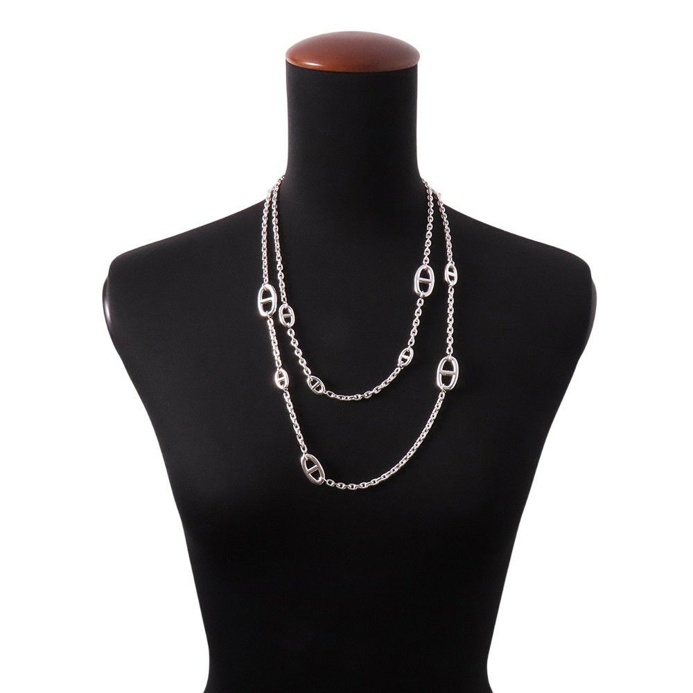 エルメス ネックレス シェーヌダンクル ファランドール SV925シルバー サイズ120 HERMES ロングネックレス ジュエリー