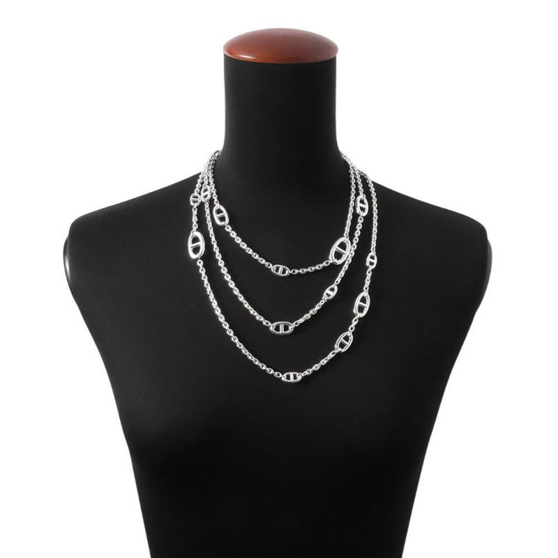 エルメス ネックレス シェーヌダンクル ファランドール SV925シルバー サイズ160 HERMES ロングネックレス ジュエリー