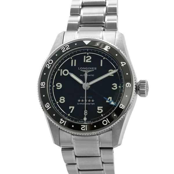 ロンジン スピリット ズールータイム L3.802.4.53.6 LONGINES 腕時計 黒文字盤